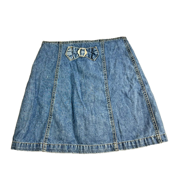 Revolt Skirt Women's Size 3 Front Full Exposed Zip Denim Jean Front Pocket Vtg - Picture 2 of 7